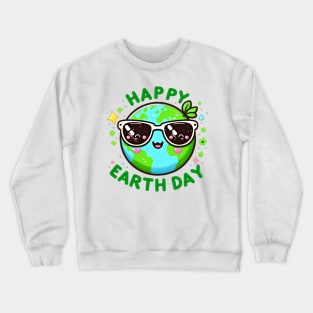 Happy earth day design Crewneck Sweatshirt